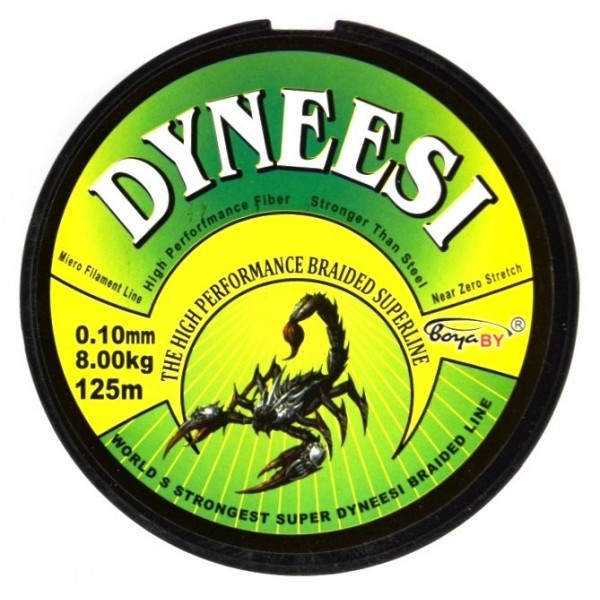 Шнур плетений для риболовлі, BoyaBy Dyneesi, 125м, перетин 0,10мм